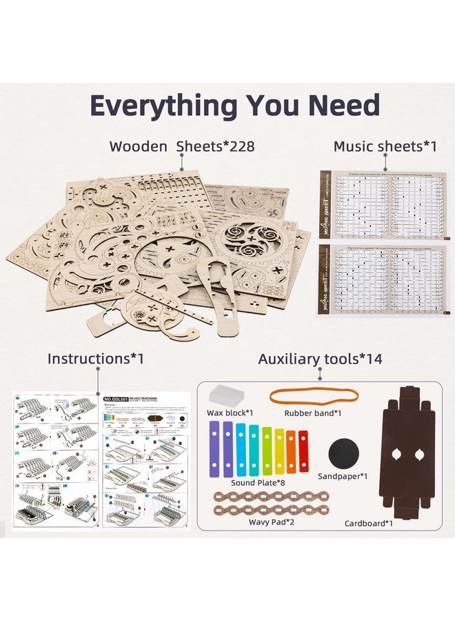 nicknack 3D Wooden Puzzles Model Kits For Adults Piano Mechanical Music Box Model Wooden Xylophone Toy - Image 2