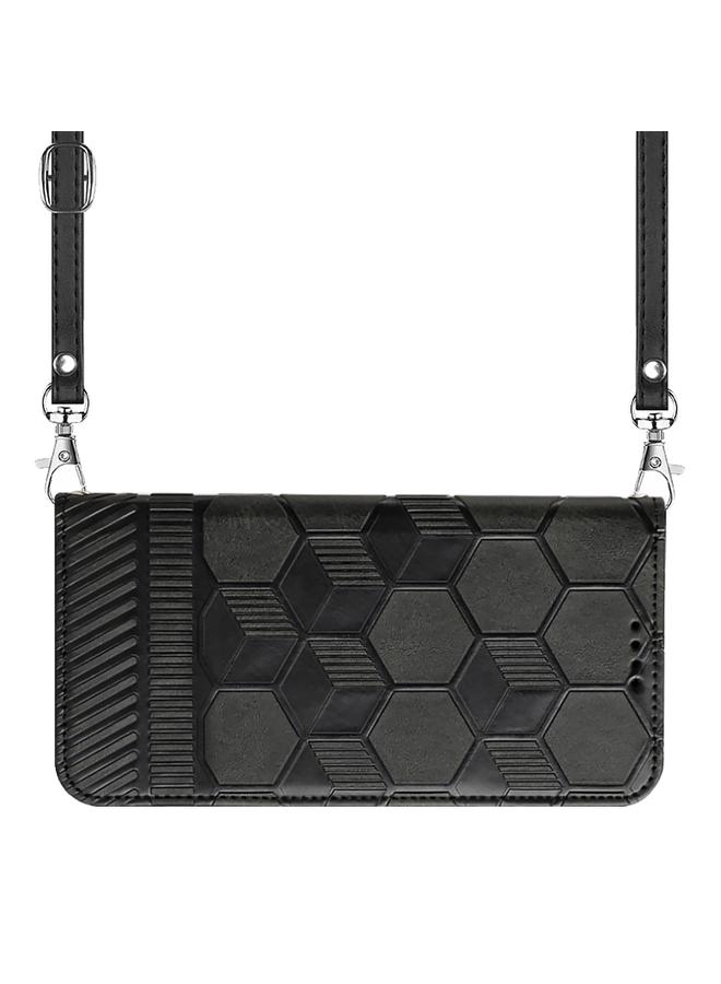 زبون جراب هاتف iPhone 12 Pro Crossbody من مادة PU المغناطيسية بتصميم كرة القدم - Image 4