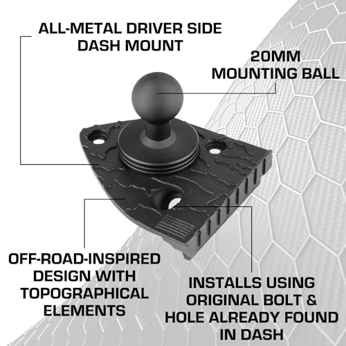 Bulletpoint Dash Mount Cell Phone Holder Compatible with 2018-2023 Jeep Wrangler JL (NOT 4xe) & 2020-2023 Jeep Gladiator Single Ball Mount Compatible with iPhone Android Smartphone (Driver Side) - Image 4