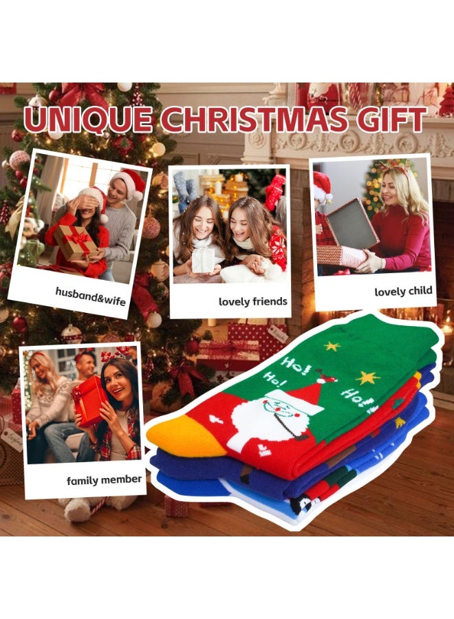 Chielor 6 Pairs Christmas Socks for Men Women, Funny Colorful Cotton Warm Soft Novelty Crew Socks Xmas Socks for Christmas Holiday, Birthday Gift, Family - Image 2