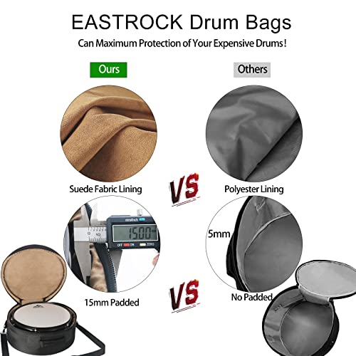 EASTROCK حقيبة طبل سنير EASTROCK 14" x6.5"، حقائب طبل سنير ببطانة سميكة 15 مم لحماية طبلتك (14 * 6.5" سنير) - Image 4