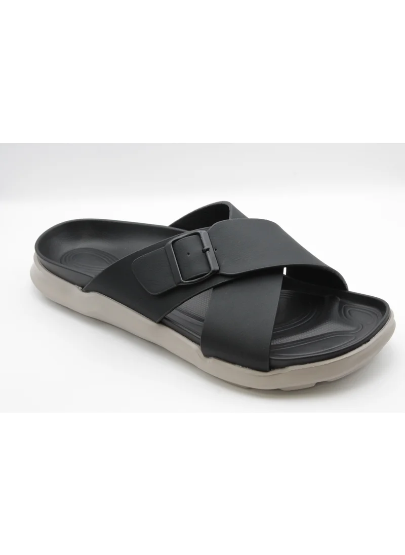 جيومني Galahad1 Traditional Arabic Sandals for Men – Comfortable Leather Slip-On Design – Perfect for Everyday Wear & Occasions-Black
