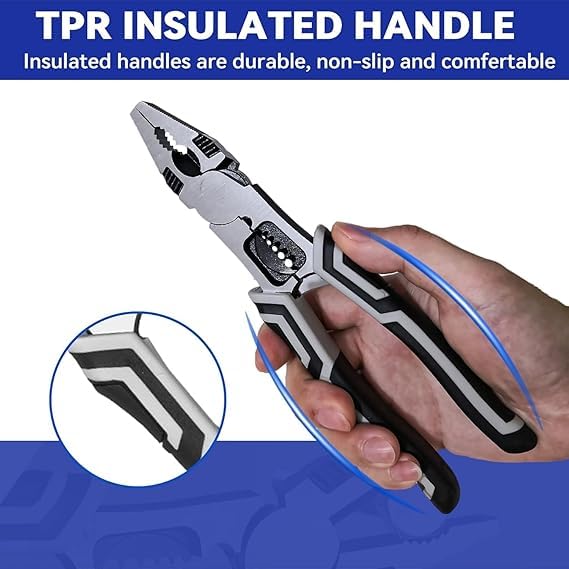 MATSON 5in1 Multifunctional Stainless Steel Wire Stripping Plier Wire Puller Plier Cable Looping Splitting Cutting Pliers Electrical Stripping Tool Wire Stripper Crimping Tool - Image 4