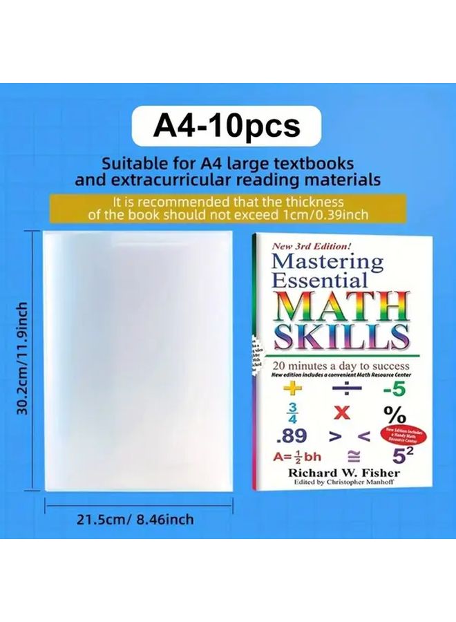 10 Pcs PVC Self Adhesive Book Covers Transparent Durable Plastic Protectors With Index Tabs Like Corner System For A4 Blue Marble Textbooks Journals Office Supplies Teacher Recommended Classroom And Home Use - Image 4