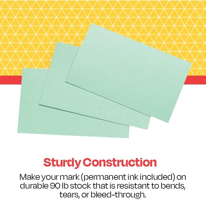 School Smart Blank Plain Index Card, 3 x 5 Inches, Green, Pack of 100 - Image 5