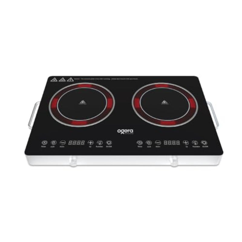 Double Digital Infrared Cooker, 2000W Dual Burner, Ceramic Glass Top, Touch Sensor Control, Child Lock Protection, Model OG8040IFC, 2 Year Warranty - Image 1