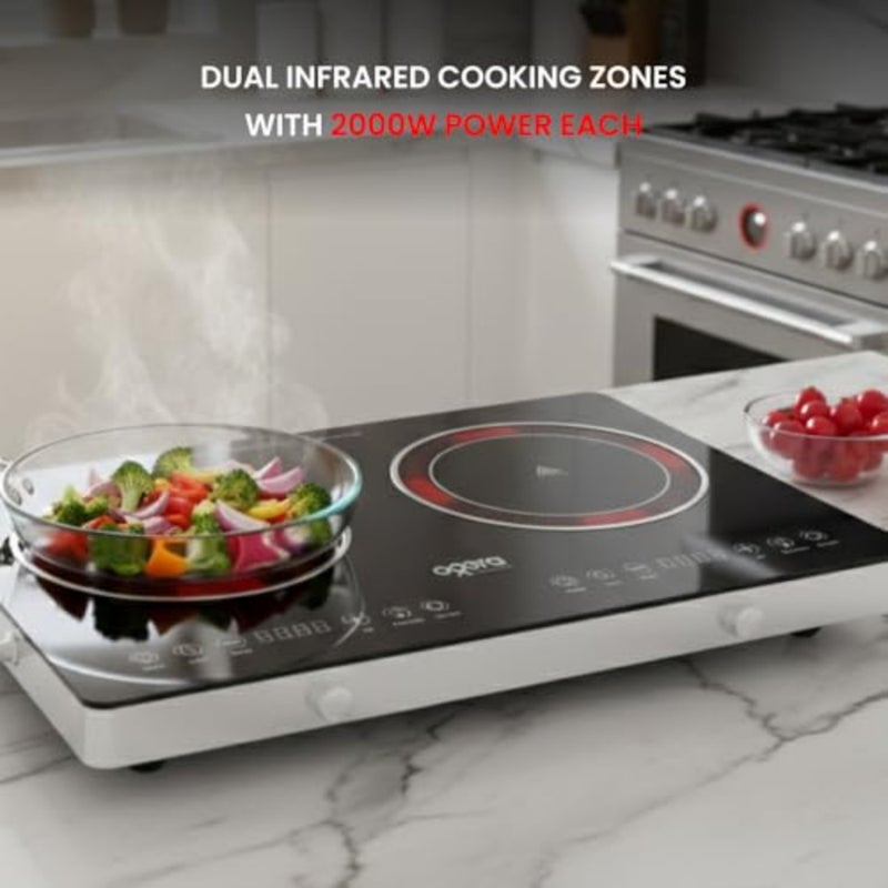 Double Digital Infrared Cooker, 2000W Dual Burner, Ceramic Glass Top, Touch Sensor Control, Child Lock Protection, Model OG8040IFC, 2 Year Warranty - Image 3