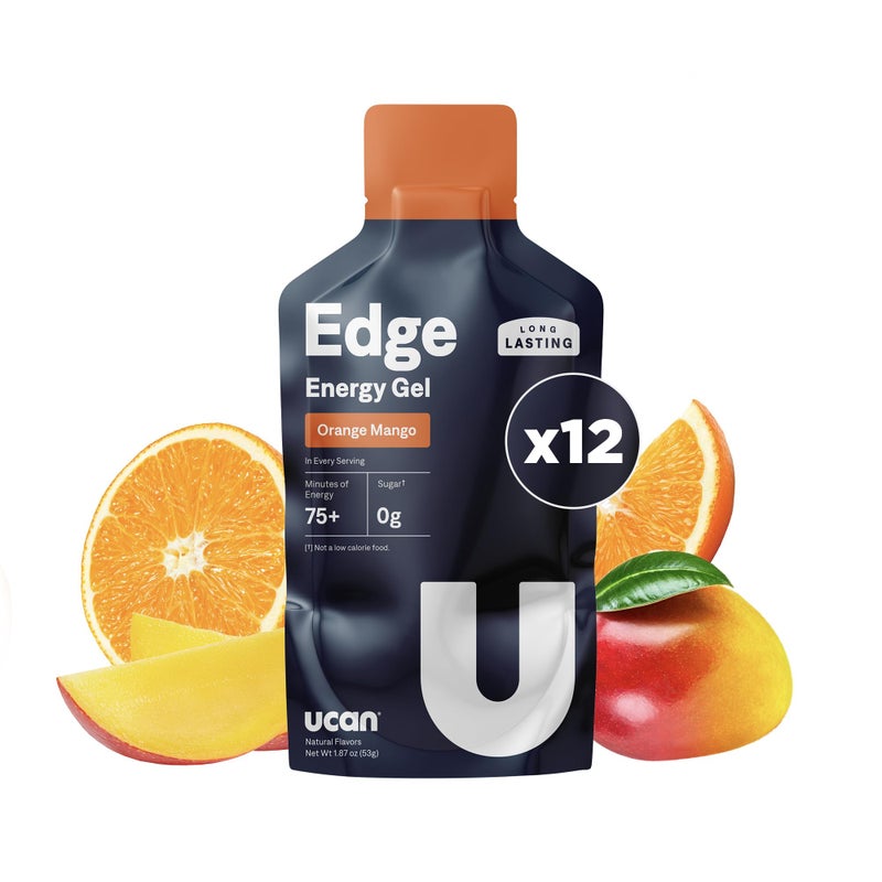 UCAN Edge Energy Gel Shots, Orange Mango (12, 2 Ounce Packets) for Running, Training, Workouts, Fitness, Cycling, Crossfit | Sugar-Free, Vegan, & Keto Friendly Energy - Image 1