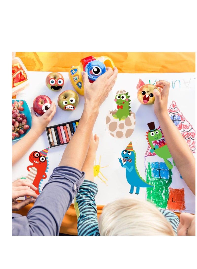 XiuWoo 24 Sheets Make Your Own Stickers for Kids Toddlers,Make a Face Dinosaur Animal Cute Dino Birthday Party Favors Boys Girls Ages 2 3 4 5 6 7 8 (Dinosaur pcs) - Image 3