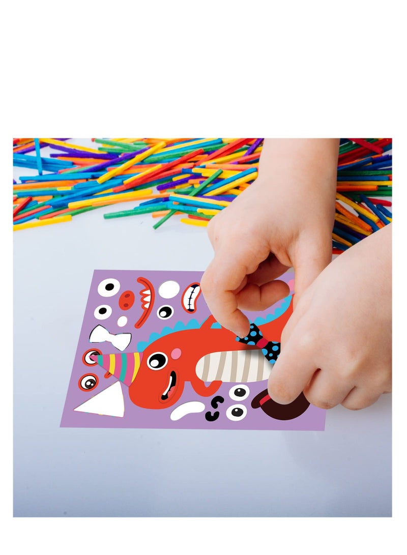 XiuWoo 24 Sheets Make Your Own Stickers for Kids Toddlers,Make a Face Dinosaur Animal Cute Dino Birthday Party Favors Boys Girls Ages 2 3 4 5 6 7 8 (Dinosaur pcs) - Image 5