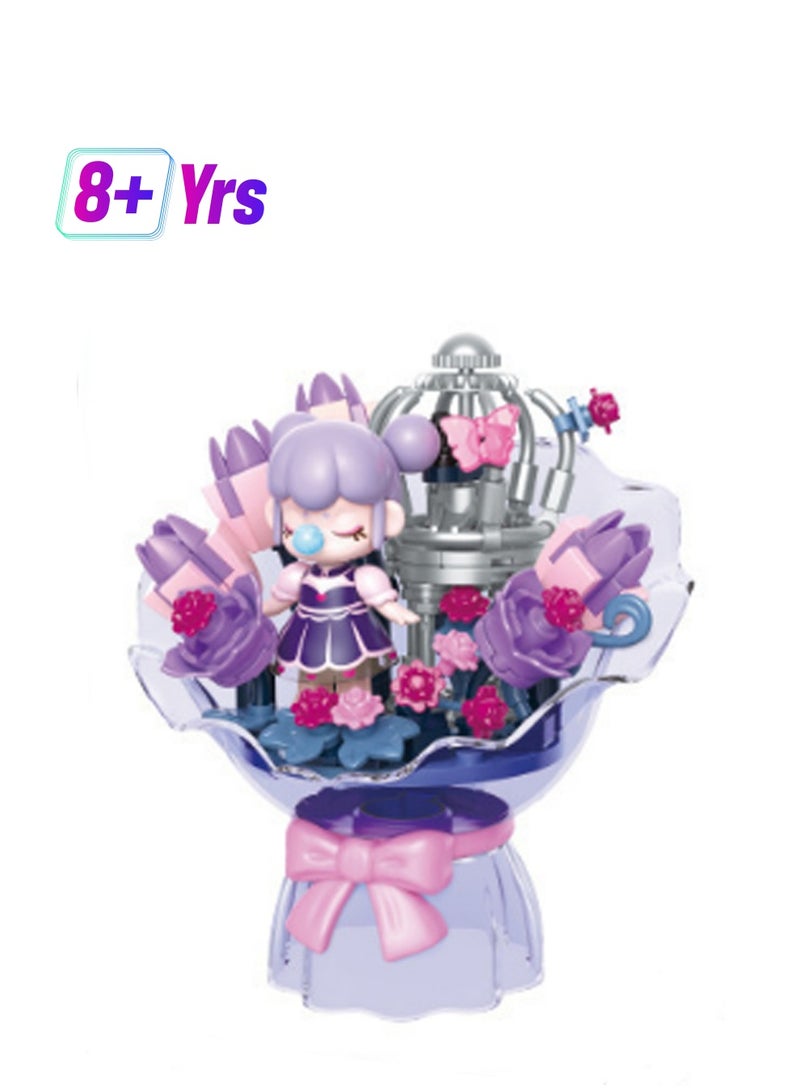 Violet Bouquet Model Set Assembly Building Blocks Creative Diy Assembly Toys Children Adult Home Decoration - Image 1