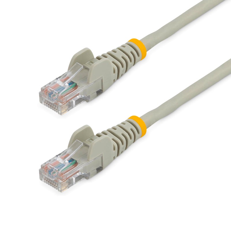 StarTech.com Cat5e Ethernet Cable - 20 ft - Gray- Patch Cable - Snagless Cat5e Cable - Network Cable - Ethernet Cord - Cat 5e Cable - 20ft (45PATCH20GR) - Image 5