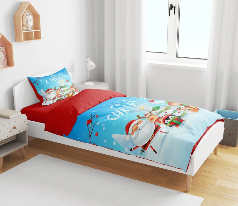 Eray Home Erays Home Erayshome New Year Christmas 3D Digital Printed Single Duvet Cover Set (Without Sheets)