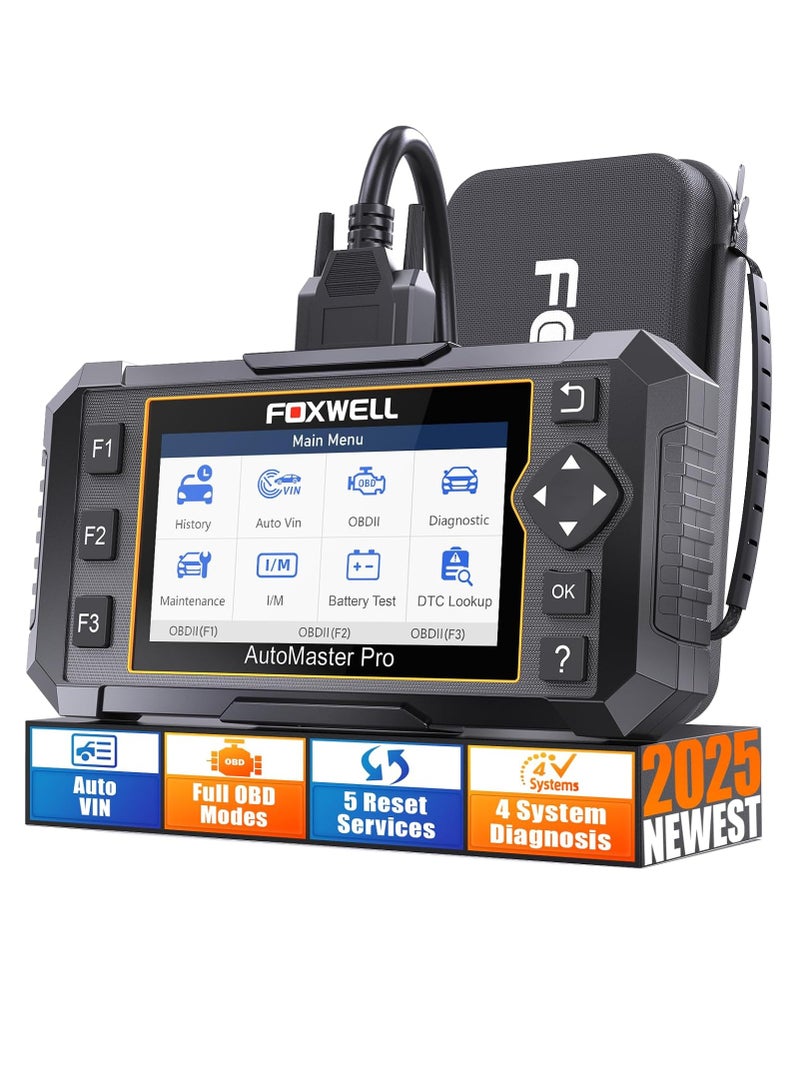فوكسويل 2025 فوكسويل NT614 إليت جهاز فحص OBD2 أداة تشخيصية مع 5 خدمات محرك ووسادة هوائية ونقل ونظام منع انزلاق العجلات لفحص السيارات ABS/SAS/EPB/دواسة الوقود/زيت تحديث واي فاي مدى الحياة اختبار بطارية فاحص سيارات - Image 1