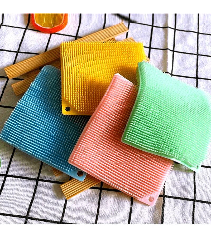 Square Green 2 Pack Kitchen Dishwashing Scrubbers for Pots Pans and Vegetables - Image 1