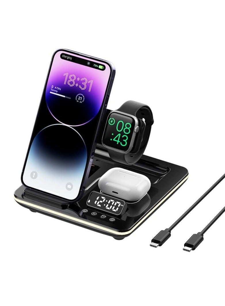 SYOSI 5-in-1 Wireless chager, Multi-Device chaging Station Fast chaging Stand Universal Phone Dock Qi chaging Station Multiport chaging Dock Wireless chaging Pad for Phone, iWatch Series, AirPods 3/2 - Image 1