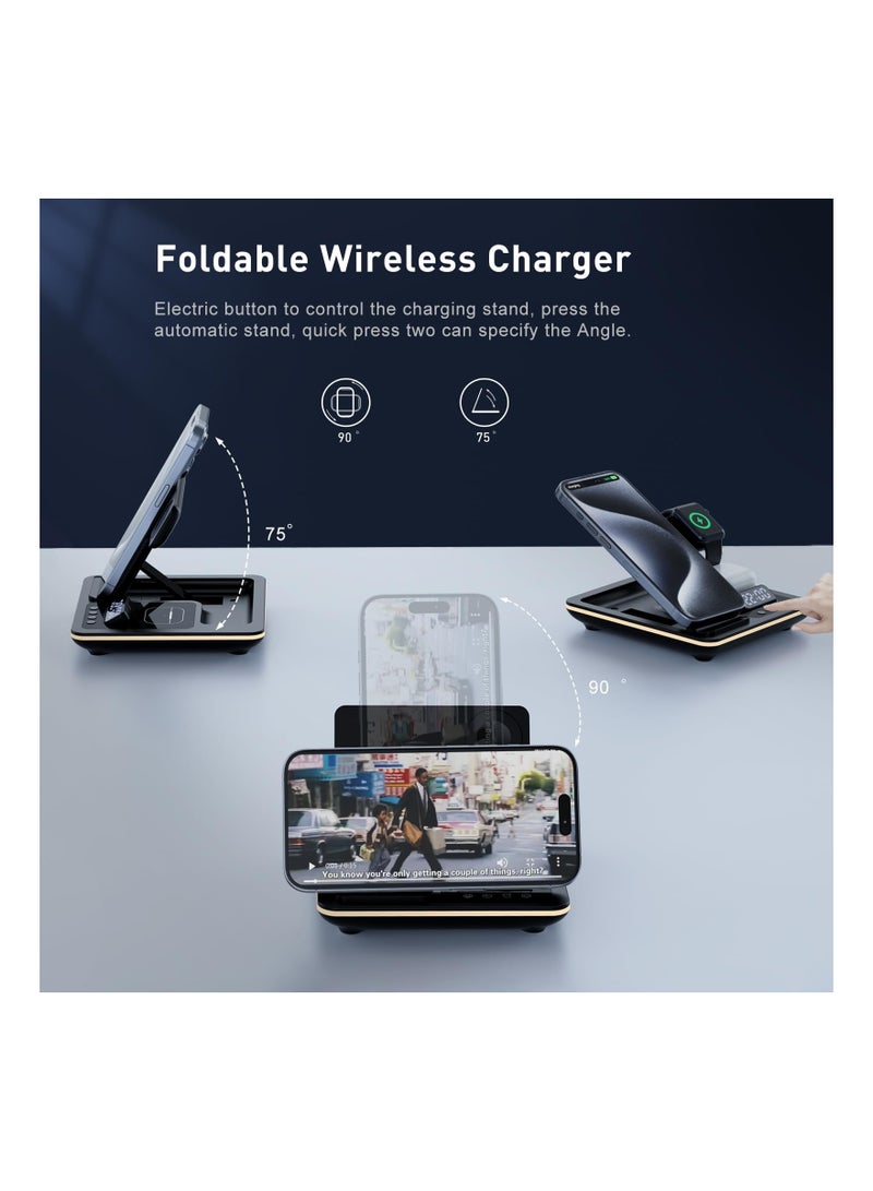 SYOSI 5-in-1 Wireless chager, Multi-Device chaging Station Fast chaging Stand Universal Phone Dock Qi chaging Station Multiport chaging Dock Wireless chaging Pad for Phone, iWatch Series, AirPods 3/2 - Image 4