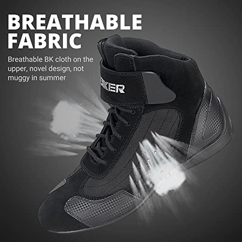 HEROBIKER Motorcycle Combat Boots Racing Hiking Outdoor Work Mid Ankle Shoes for Men Black - Image 4