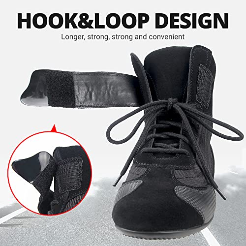 HEROBIKER Motorcycle Combat Boots Racing Hiking Outdoor Work Mid Ankle Shoes for Men Black - Image 5
