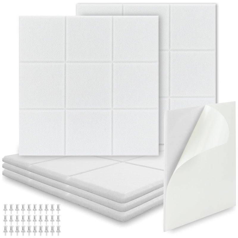 BXI Felt Bulletin Board - 12 X 12 X 3/8 Inches 6 Pcs Self-Adhesive Poster Cork Board with 30 Push Pins, Thick Pin Tiles Display Vision Board, Photo Picture Panels for Home Office Classroom Walls - Image 1