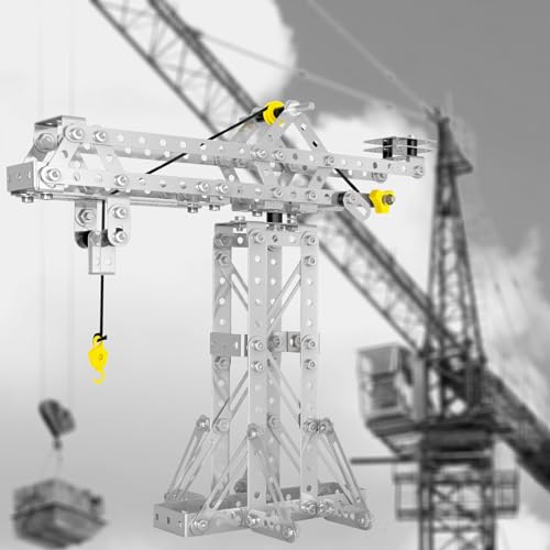 PANPAPA Metal Building Toys 273pcs 3 in 1 Tower Crane Frame Crane Windmill Metal Model SetErector Sets for Boys Age 812DIY Building Stem Projects Toys for KidsBirthday Gifts for Model Crane Fan - Image 1