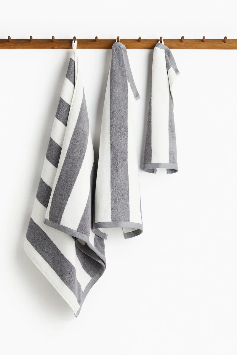 H&M Striped cotton terry guest towel
