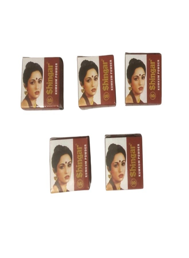 Shingar Kumkum Powder| sindoor suhaag Powder - Pack of 5, Red Color | 2.5 gram Each Pack - Image 2