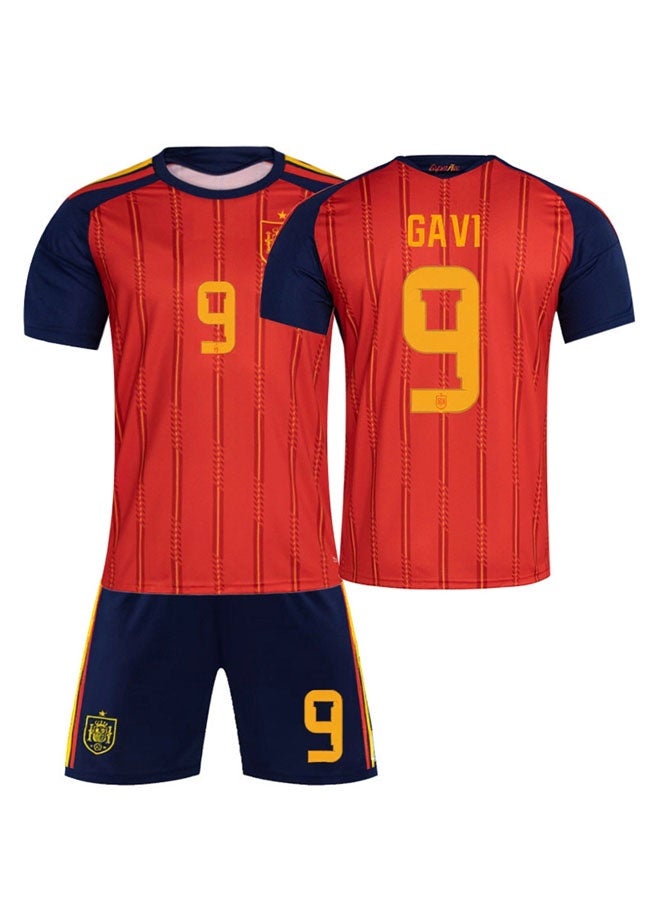 Spain 2026 World Cup #9 GAVI football Jersey shorts Set children's Size and adult Size Gifts for fans and friends - Image 1