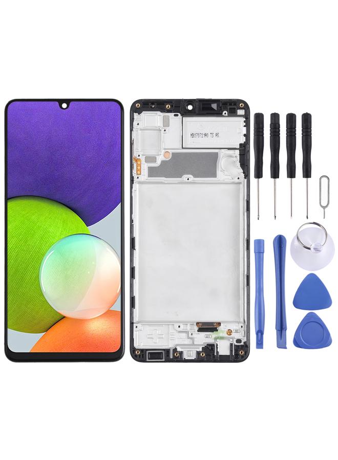 Replacement incell LCD Screen for Samsung Galaxy A22 4G Digitizer Full Assembly with Frame Black - Image 1