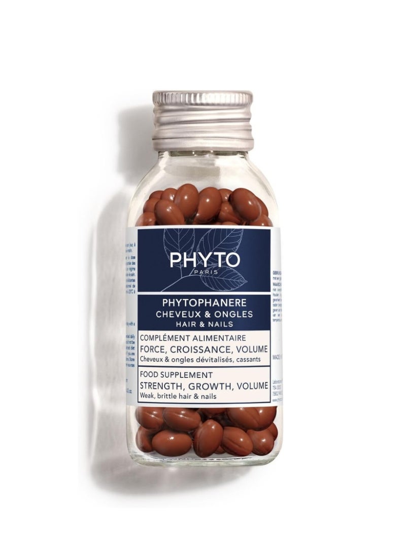 Phyto Phytophanère Hair Growth Supplement for Women & Men - Biotin, Zinc & Vitamin B6 for Thicker, Stronger Hair & Nails - 120 Capsules - Image 1
