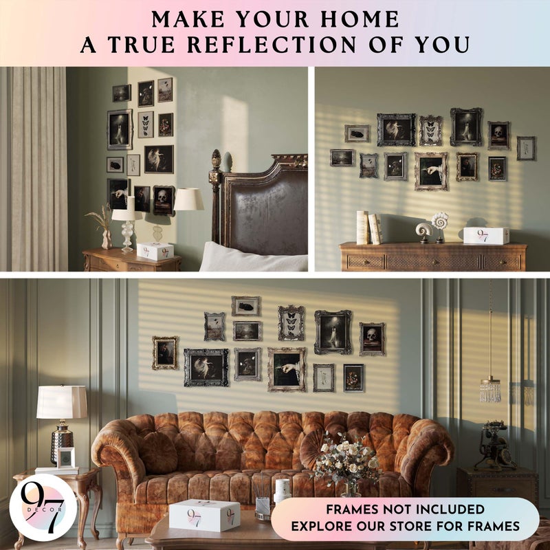 97 Decor ديكور أكاديميا داكنة 97 - مطبوعات فن الجدران القوطي الفيكتوري، صور جمالية داكنة، ملصقات قوطية مخيفة، لوحة قوطية عتيقة لتزيين المنزل وغرفة النوم (8x10 بدون إطار) - Image 4