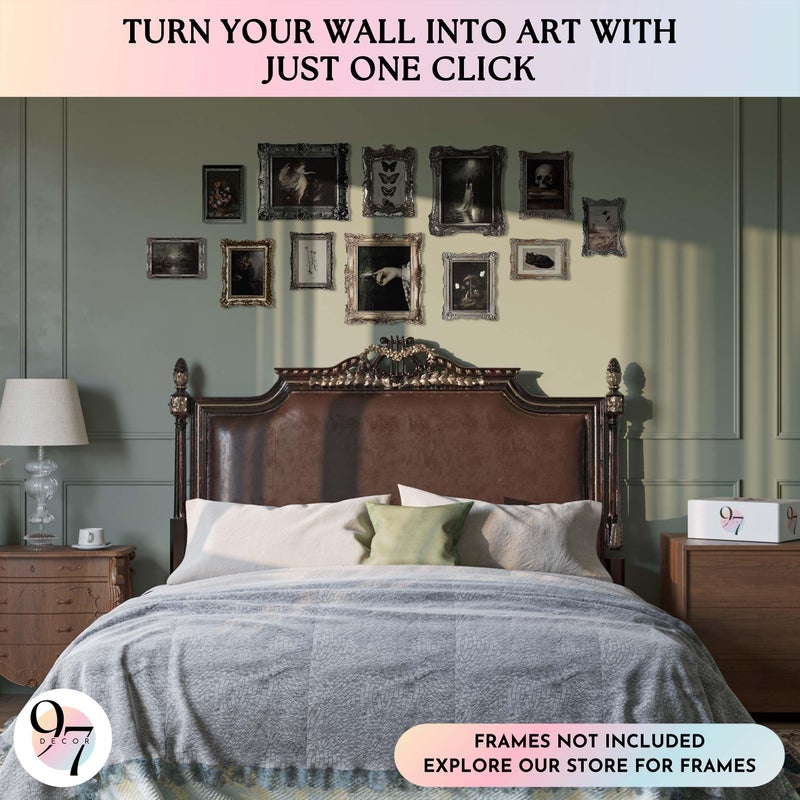 97 Decor ديكور أكاديميا داكنة 97 - مطبوعات فن الجدران القوطي الفيكتوري، صور جمالية داكنة، ملصقات قوطية مخيفة، لوحة قوطية عتيقة لتزيين المنزل وغرفة النوم (8x10 بدون إطار) - Image 3
