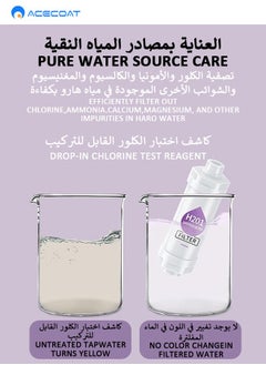 ACTION مرشحات الدشTwo Pack Lavender Pinewood Vitamin C Shower Filters: Aromatherapy Hard Water Softener Chlorine and Fluoride Shower Filter Easy to Install Universal Output Shower Head for Healthier Skin and Hair  - Image 3