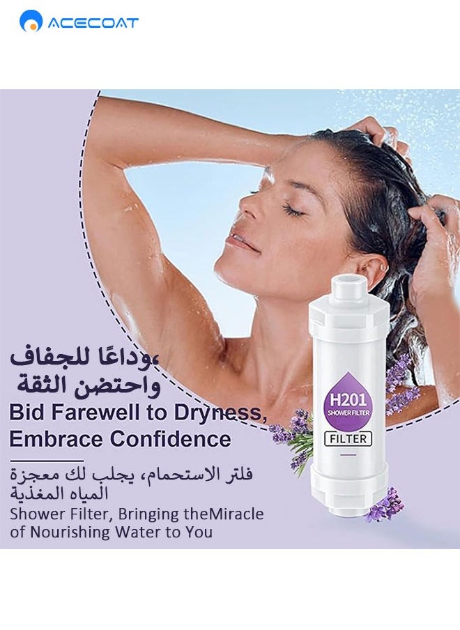 ACTION - مرشحات الدشTwo Pack Lavender Pinewood Vitamin C Shower Filters: Aromatherapy Hard Water Softener Chlorine and Fluoride Shower Filter Easy to Install Universal Output Shower Head for Healthier Skin and Hair - Image 1
