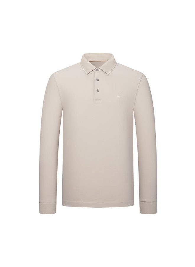 Septwolves Seven Wolves Men's Long Sleeve Polo Shirt Autumn Cotton Modal Double-sided Pique Business Casual T-shirt Collared Youth Top - Image 2