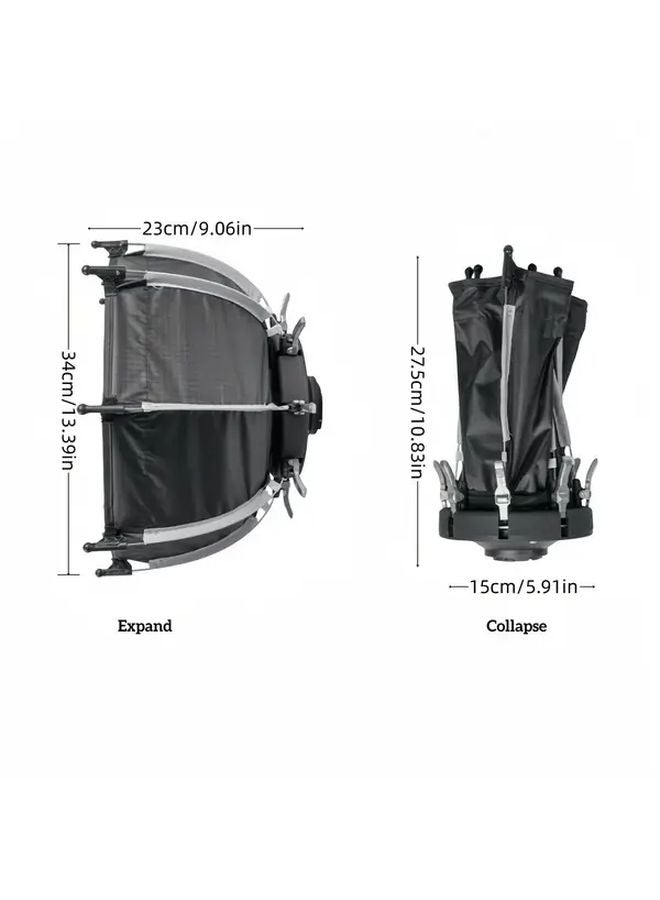 Mini Quick Release Fold Softbox For Bowens Mount Compatible With COB LED Video Light Diffuser - Image 3