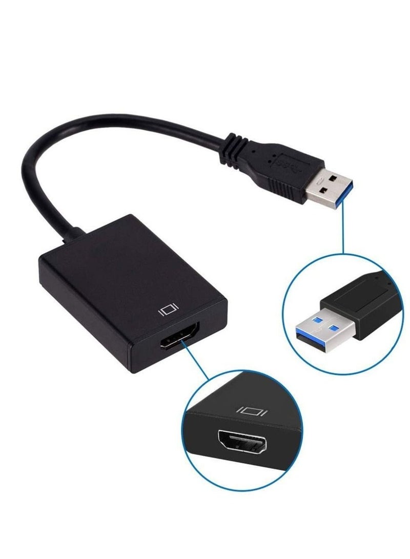 SYOSI محول USB إلى HDMI، محول كابل رسومات فيديو USB 3.0/2.0 إلى HDMI 1080P مع صوت للكمبيوتر المحمول وجهاز عرض HDTV متوافق مع نظام التشغيل Windows XP 7/8/8.1/10 - Image 2