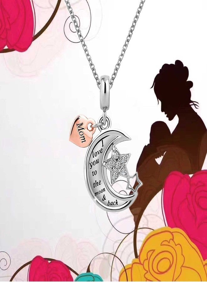 KunBead Daughter I Love You to the Moon and Back Stars Heart Dangle Birthday Charms Compatible with Pandora Bracelet for Women - Image 5