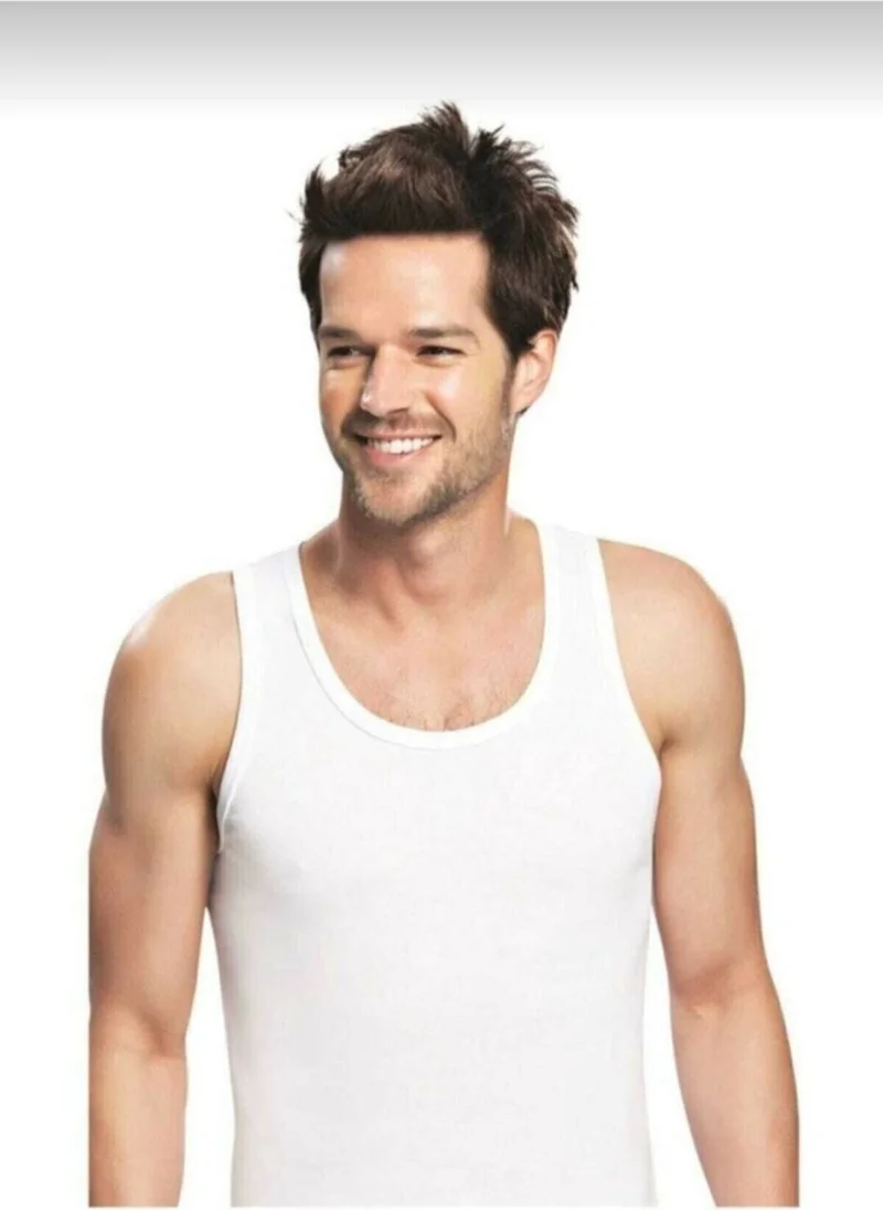 Tutku Passion 6-Piece Classic Suspender Men's Undershirt Cotton White Undershirt