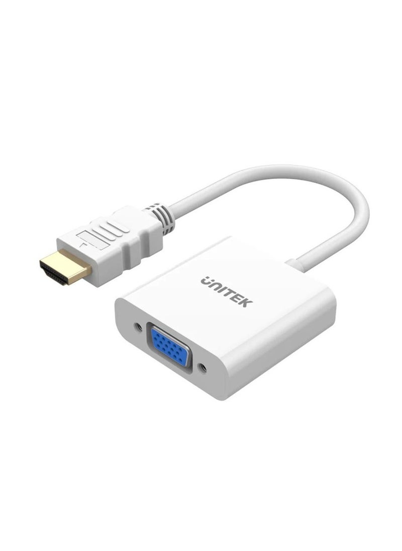 UNITEK UNITEK HDMI to VGA Adapter with Audio Support, High-Definition HDMI to VGA Converter, 1080P Resolution, Compact Design for Laptops, PCs, and More – Compatible with Windows, MacOS, and Linux Devices  - Image 1