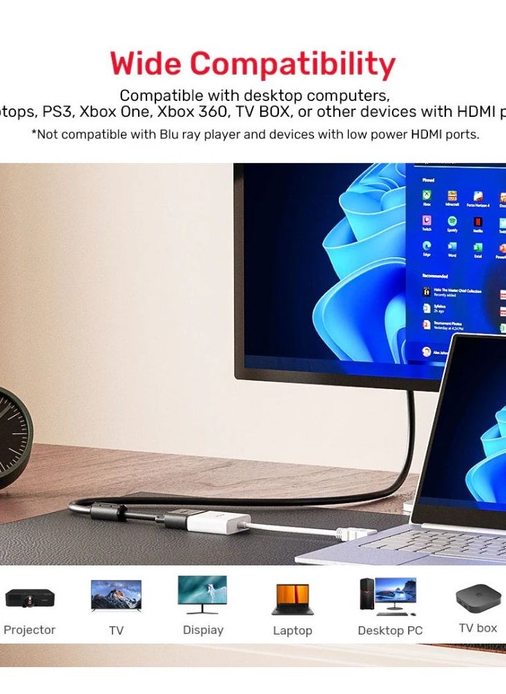 UNITEK HDMI to VGA Adapter with Audio Support, High-Definition HDMI to VGA Converter, 1080P Resolution, Compact Design for Laptops, PCs, and More – Compatible with Windows, MacOS, and Linux Devices