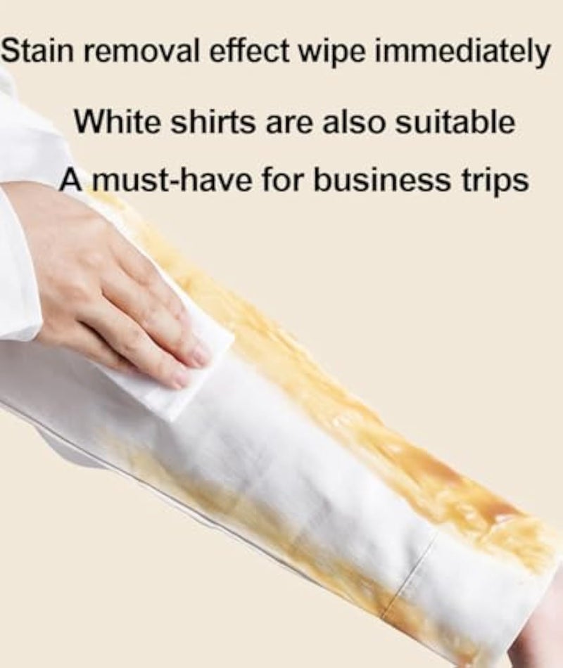 40PCS Clothes Stain Remover Wipes, Disposable Stain Remover for Clothes, Individually Packaged, Clothes Oil Remover - Image 4