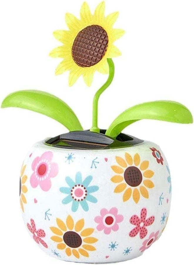 Jowxsx Sunflower Solar Dancing Insect for Car Decoration - Cute Flip Flap Swing Eco-Friendly Bobblehead Flowers in Colorful Pots - Image 2