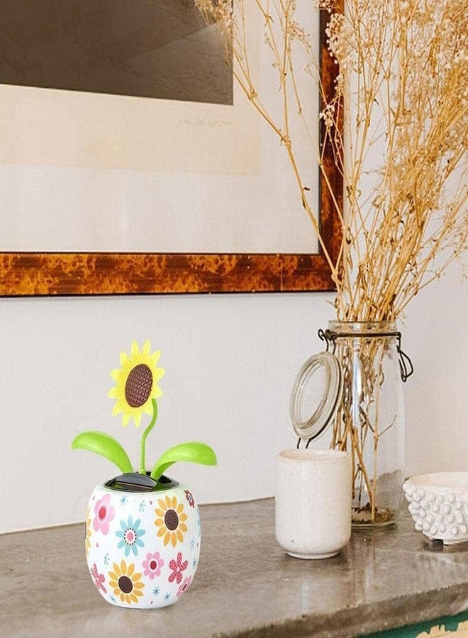 Jowxsx Sunflower Solar Dancing Insect for Car Decoration - Cute Flip Flap Swing Eco-Friendly Bobblehead Flowers in Colorful Pots - Image 5