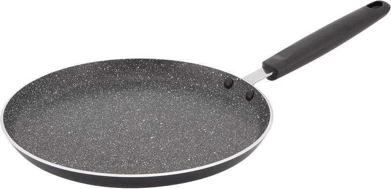 Non Stick 25cm Crepe Pan, Pancake Pan Also for Dosa and Tawa, Induction Hob and All Other Hob Types Suitable, Stay Cool Handle, PFOA Free