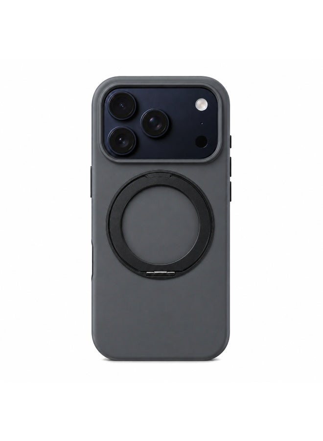 benco Premium Silicone Case with 360° Rotatable Stand for iPhone 17 Pro-Charcoal Grey - Image 1