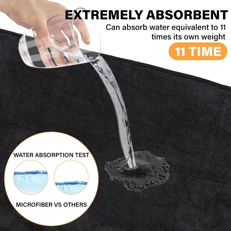 Ecopandy Shiny Wipes Cleaning Cloths,3pcs Shiny Bath Drying Towels,Shower Doors Drying Towels,16*16in Streak Free Glass Window Car Mirror Super Absorben Microfiber Cleaning Cloths (3pcs grey 16*16â€³) - Image 2