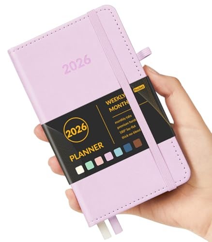 Forvencer Pocket Planner 2026, Weekly Monthly Planners with Month Tabs for Purse, 3.5" x 6", Jan 2026-Dec 2026, Cute Small Daily Academic Calendar, Elastic Band, Hardcover Agenda for Women, Teacher - Image 1