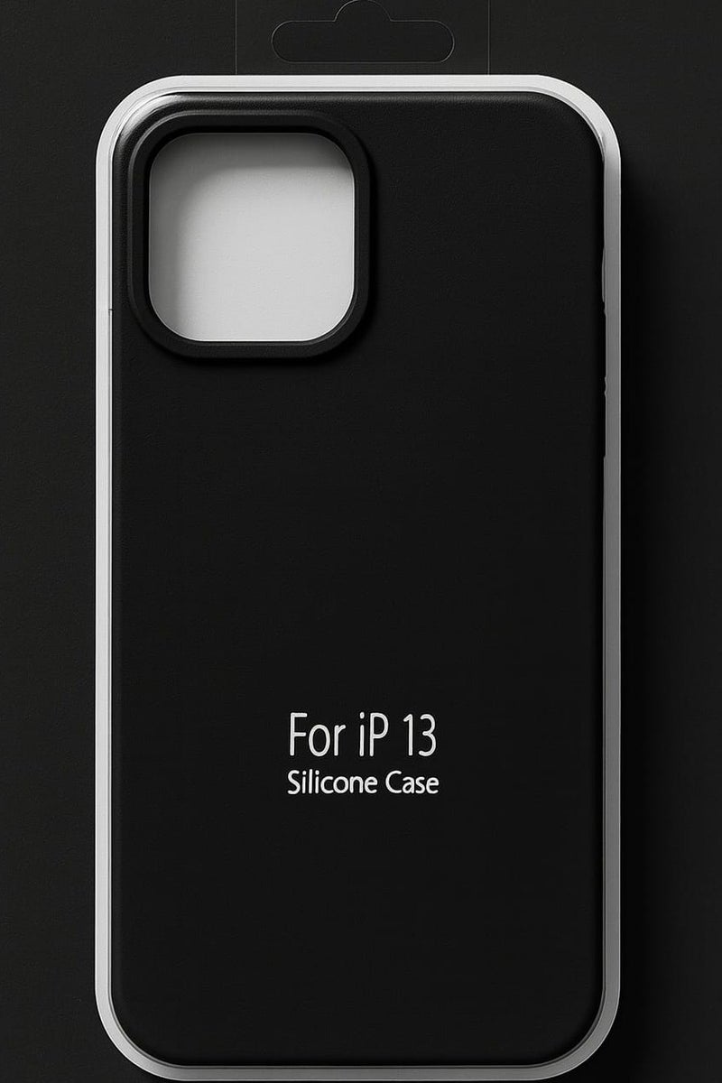 حرابي ميد جراب سيليكون لجهاز iPhone 13 - غطاء خلفي واقٍ مقاوم للصدمات، ناعم وخفيف الوزن، أسود - Image 2