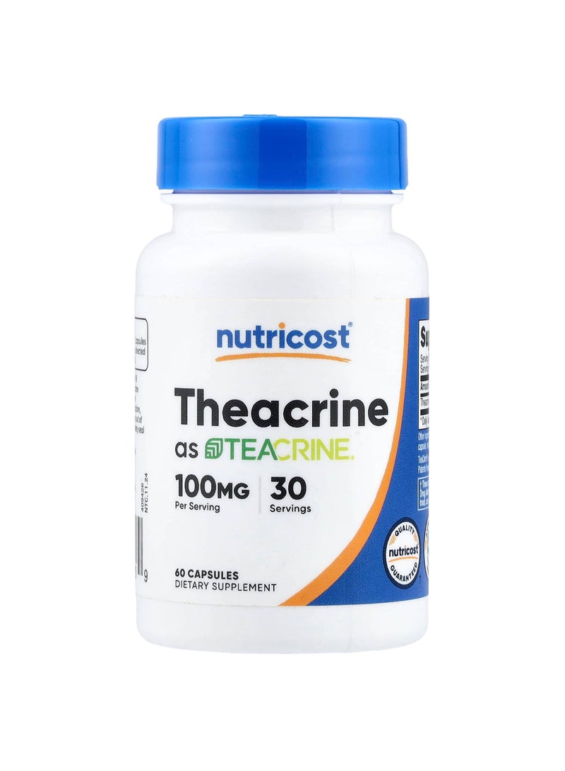 Nutricost Theacrine as Teacrine®, 60 Capsules (50 mg per Capsule)